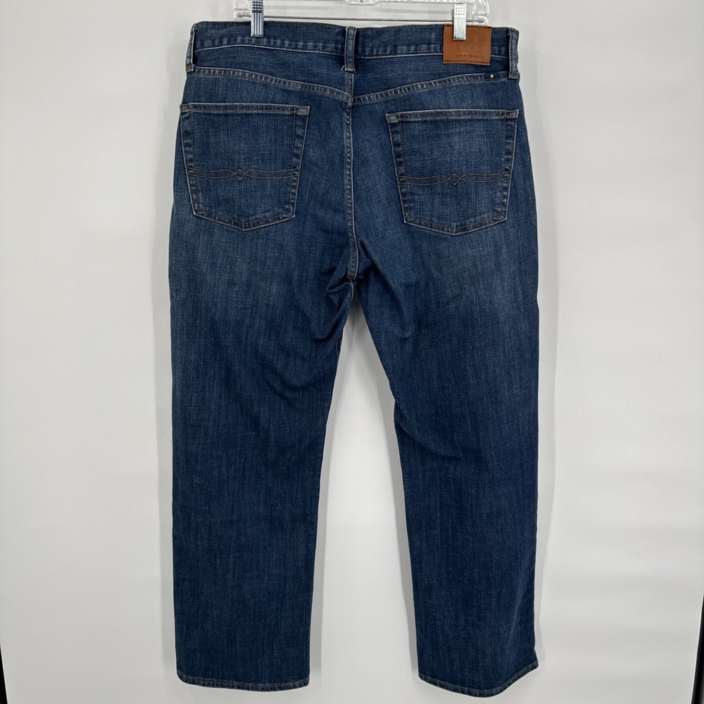Lucky Brand 221 Original Straight Jeans Mens 36x30 Blue Dark Wash Denim Stretch
